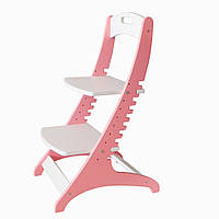 Зростаючий стілець Монтессорі Voltronic - Elite Розовий + Білий (ФАНЕРА)