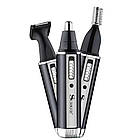 Тример для носа 3 насадки, від USB, 3 Вт, SURKER SK-118 / Тример для волосся в носі / Тример для вух, фото 3