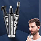 Тример для носа 3 насадки, від USB, 3 Вт, SURKER SK-118 / Тример для волосся в носі / Тример для вух, фото 5