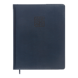 Щотижневик датов. 2026 BRAVO, A4, синій, штуч. шкіра/поролон