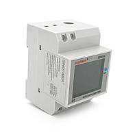 Однофазний цифровий багатофункціональний вимірювальний прилад на DIN-рейку, індикація: V, A, W, kWh, Hz, PF, 40-300V, 100A,