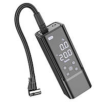 Портативний повітряний насос HOCO ZP7, до 10 атм, вбудований акумулятор 5000mAh, ліхтарик, Black, Box