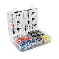 Набір клем/наконечників 2000/24шт (E0508w-550 E2508b-250,E1008r-350,E1508bl-300,E4009gr-60,E7508gr-450,E6012y-40) у боксі