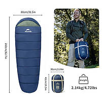 Спальник з капюшоном Naturehike MJ600 CNK2300SD014, темно-блакитний, фото 2