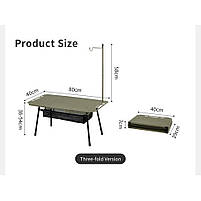 Складаний стіл Naturehike CNK2450JJ025, 80х40 см, алюміній, чорний, фото 2