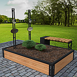 Подвійна обрешітка на могилу із натуральної деревини (модрини), висота 30 см, фото 3