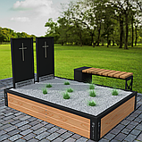 Подвійна обрешітка на могилу із натуральної деревини (модрини), висота 30 см, фото 2