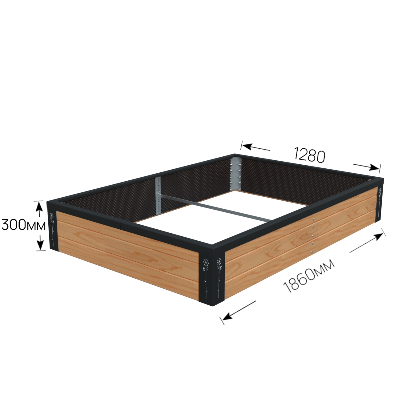Подвійна обрешітка на могилу із натуральної деревини (модрини), висота 30 см, фото 1