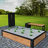 Подвійна обрешітка на могилу із натуральної деревини (модрини), висота 30 см, фото 6