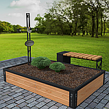 Подвійна обрешітка на могилу із натуральної деревини (модрини), висота 30 см, фото 4