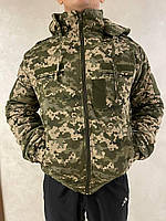 Бушлат зимовий короткий під резинку на флісі Піксель рр.46-60. Бушлат зимовий на флісі. Зимовий бушлат на флісі