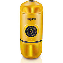 Портативна еспресо-кавоварка Wacaco Nanopresso жовта, механічна, для меленої кави, фото 2
