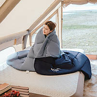 Спальник з капюшоном Naturehike Sunny Day PL02 U450 CNK2550WS028, (3,9°C), лівий, блакитно-синій, фото 7