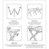 Складаний стіл Naturehike Simple Star T01 CNK2550JJ018, 89х60 см, вуглецева сталь, бежевий, фото 9