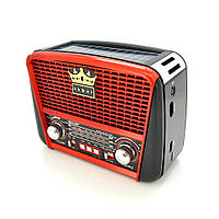 Радіоприймач GOLON RX455S, LED, 6W, AM/FM радіо, Вхід microSD, USB, живлення від 220+АКБ+2*LR20, корпус пластмас, Black/Red, BOX