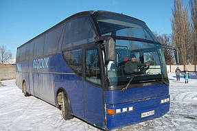Изготовление и замена лобового стекла на автобусе Scania Atlas Ayats в Никополе (Украина) 1