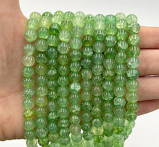 Намистини зі скла «Крижані» / Кракле / Упаковка ≈ 100 шт / Ø-8мм / Зелений