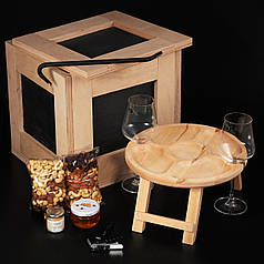 Подарунок чоловікові, другові, куму, чоловікові, татові, шефу. Подарунковий набір в ящику з ломом "Винний"