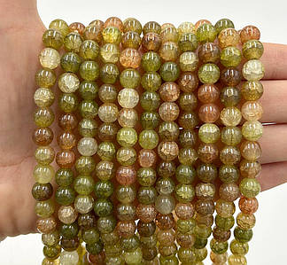 Намистини зі скла «Крижані» / Кракле / Упаковка ≈ 100 шт / Ø-8мм / Темний мікс №29