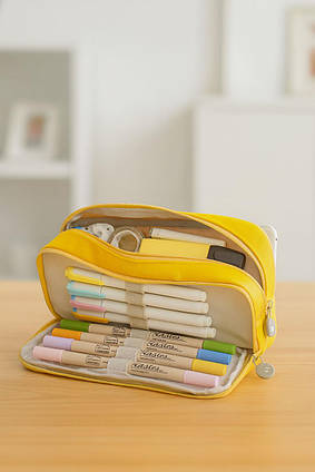 Пенал Косметичка Special Ти такий на мільйон KEVIN&SASA CRAFTS 3 відділення 210*50*85 мм жовтий