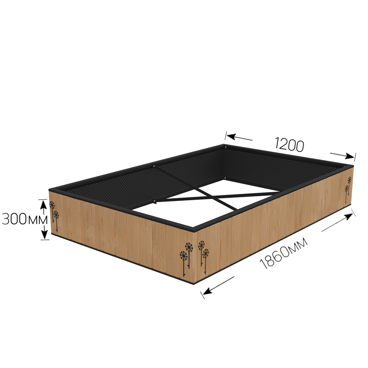 Надгробок подвійний на могилу із модрини, висота 30 см, фото 1