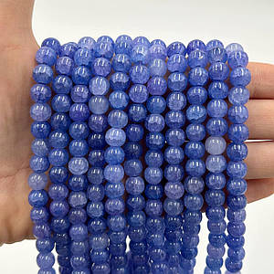 Намистини зі скла «Крижані» / Кракле / Упаковка ≈ 100 шт / Ø-8мм / Лавандово-синій