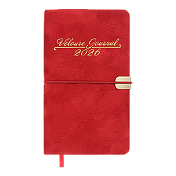 Щотижневик датов. 2026 кишеньк. VELOUR , 85*153, червоний, штуч. шкіра