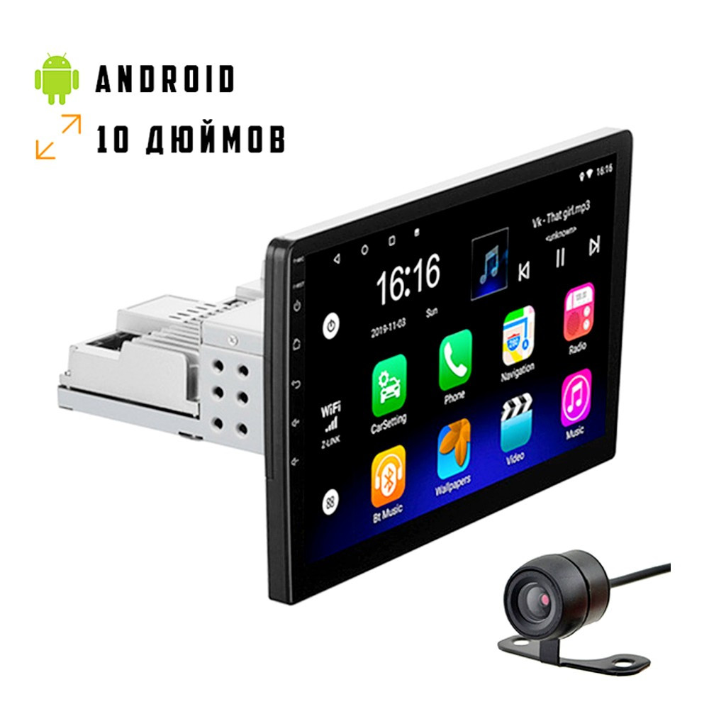 Універсальна Mагнітола 1003G,10'' (4+64/4G sim) Android-12 dsp-ipsCarply, фото 1