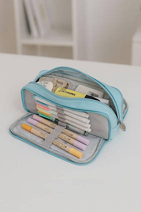 Пенал Косметичка Special Ти такий на мільйон KEVIN&SASA CRAFTS 3 відділення 210*50*85 мм блакитний