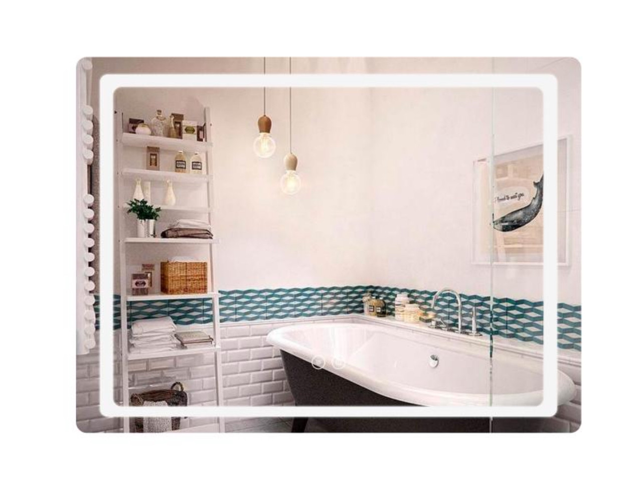 Qtap дзеркало 80х60см з LED-підсвіткою Touch, з антизапотіванням, димером, рег. яскравості