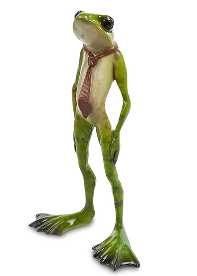 Декоративна весела статуетка "Жабенятко - офісний планктон" з полістоуну висота 18 см, фото 1