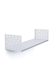 Полиця навісна "Візерунок" Metkas Home, 170×900×220 мм, ЛДСП та фарбований метал, Білий сніг (VPN017330902211WW)