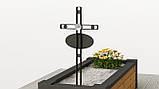 Металевий хрест на могилу з іменною табличкою (76х33 см), фото 3