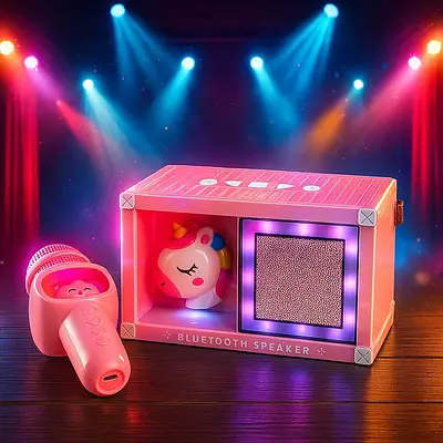 Портативний іграшковий караоке-центр з мікрофоном Єдиноріг колонка на ремінці Bluetooth Type-C AUX музичний гаджет 2 види