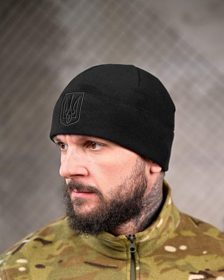 Шапка чорна Герб ВТ7670, фото 1