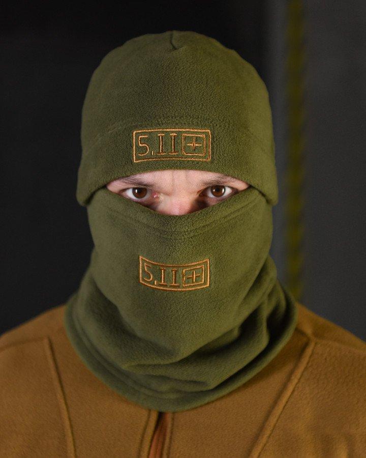 Комплект шапка +баф 5.11 олива ВТ0483, фото 1