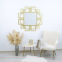 Настінне дзеркало Арт Коло скло та золотий метал 106 см