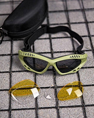 Тактичні захисні окуляри зі змінними лінзами, вентильовані олива ПП7829