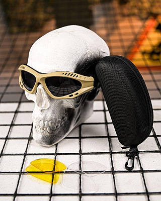 Тактичні захисні окуляри зі змінними лінзами, вентильовані кайот ПП7830