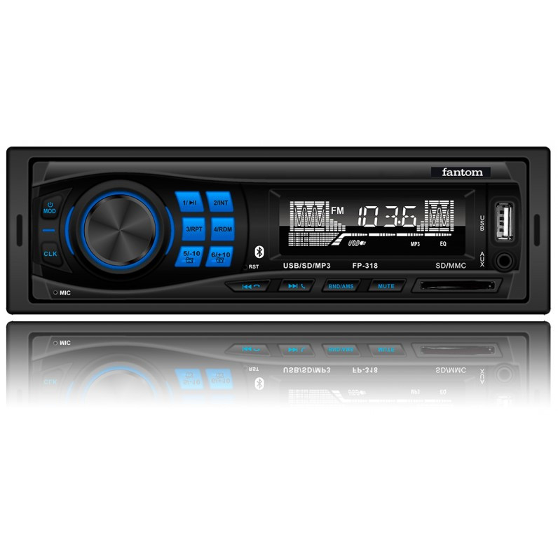 Автомагнітола FANTOM FP-318 BL BT MP3/SD/USB/FM