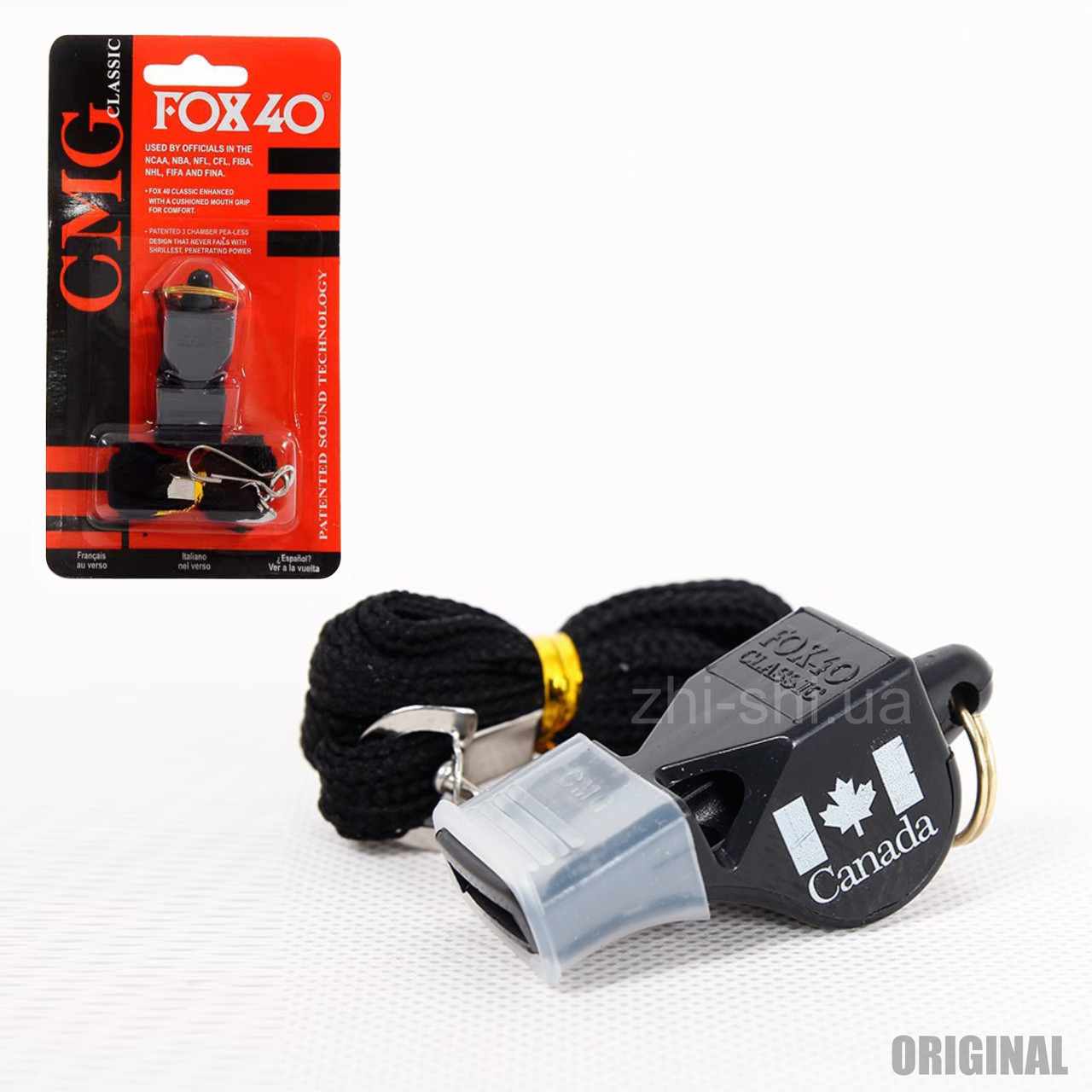 Свисток FOX 40 Classic CMG - для арбітрів, тренерів - оригінал (Канада) - black