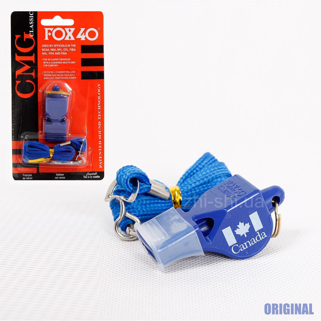 Свисток FOX 40 Classic CMG - для арбітрів, тренерів - оригінал (Канада) - blue, фото 1