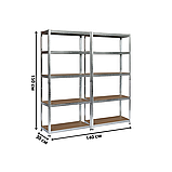 Набір зі стелажів 2 шт LEOBRO Premium 150 х 70 х 30 см, 150кг/полиця, 5 полиць (LB-R110Х2), фото 2