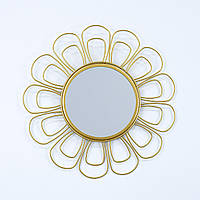Дзеркало Квітка метал золото d 37 см