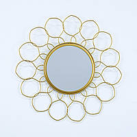 Дзеркало Квітка метал золото d 37 см