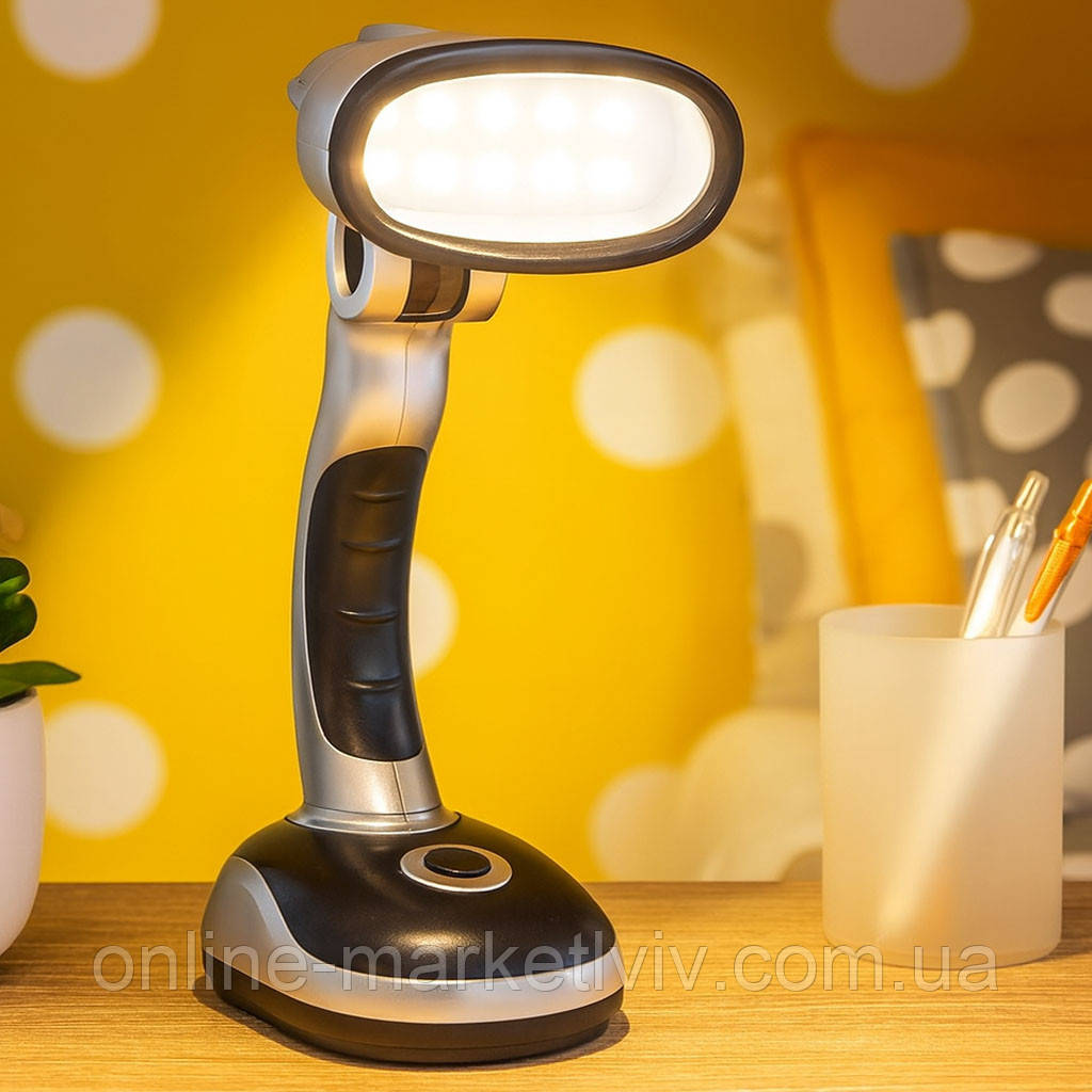 Настільна лампа 12Вт на батарейках, BL-888-12 LED / Світлодіодний світильник на стіл / Ліхтар настільний, фото 1
