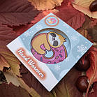 Грілка для рук дитяча багаторазова Лінивець з пончиком. Грілка сольова портативна для дітей і дорослих, фото 7