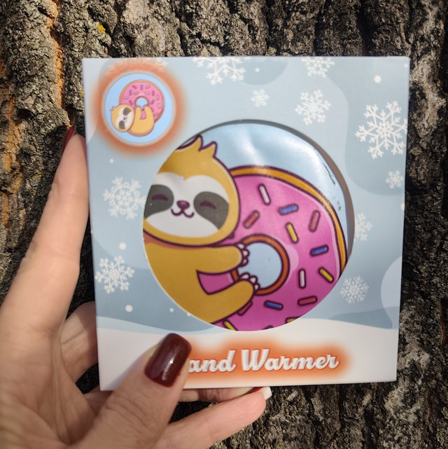 Грілка для рук дитяча багаторазова Лінивець з пончиком. Грілка сольова портативна для дітей і дорослих