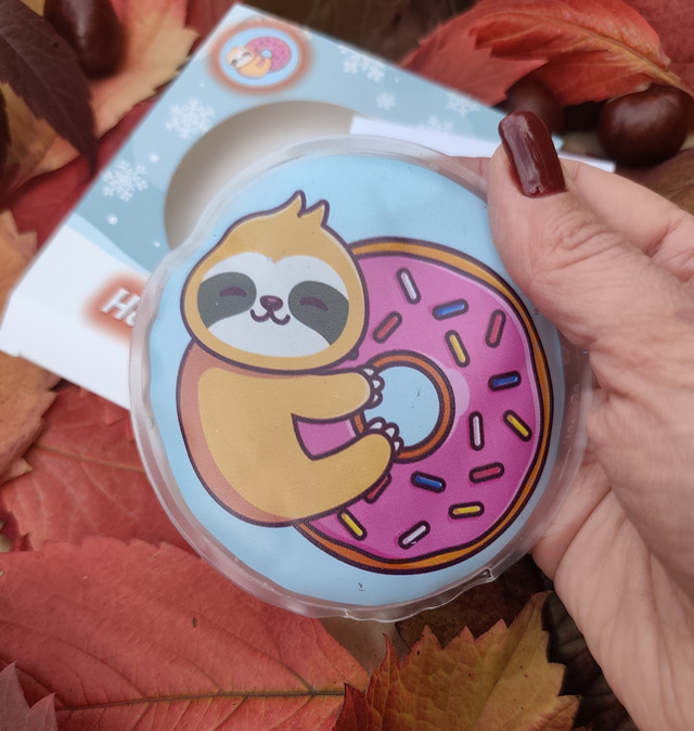 Грілка для рук дитяча багаторазова Лінивець з пончиком. Грілка сольова портативна для дітей і дорослих