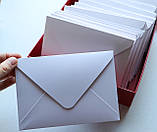 Подарунковий конверт для запрошень, сертифіката ручної роботи Білий, фото 2